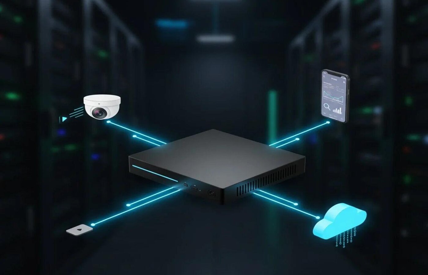 On site recording device linking cameras, cloud and mobile access