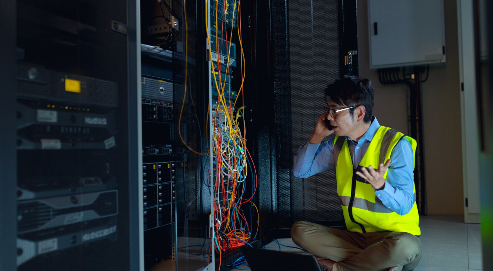 Industrial cabling and server installation