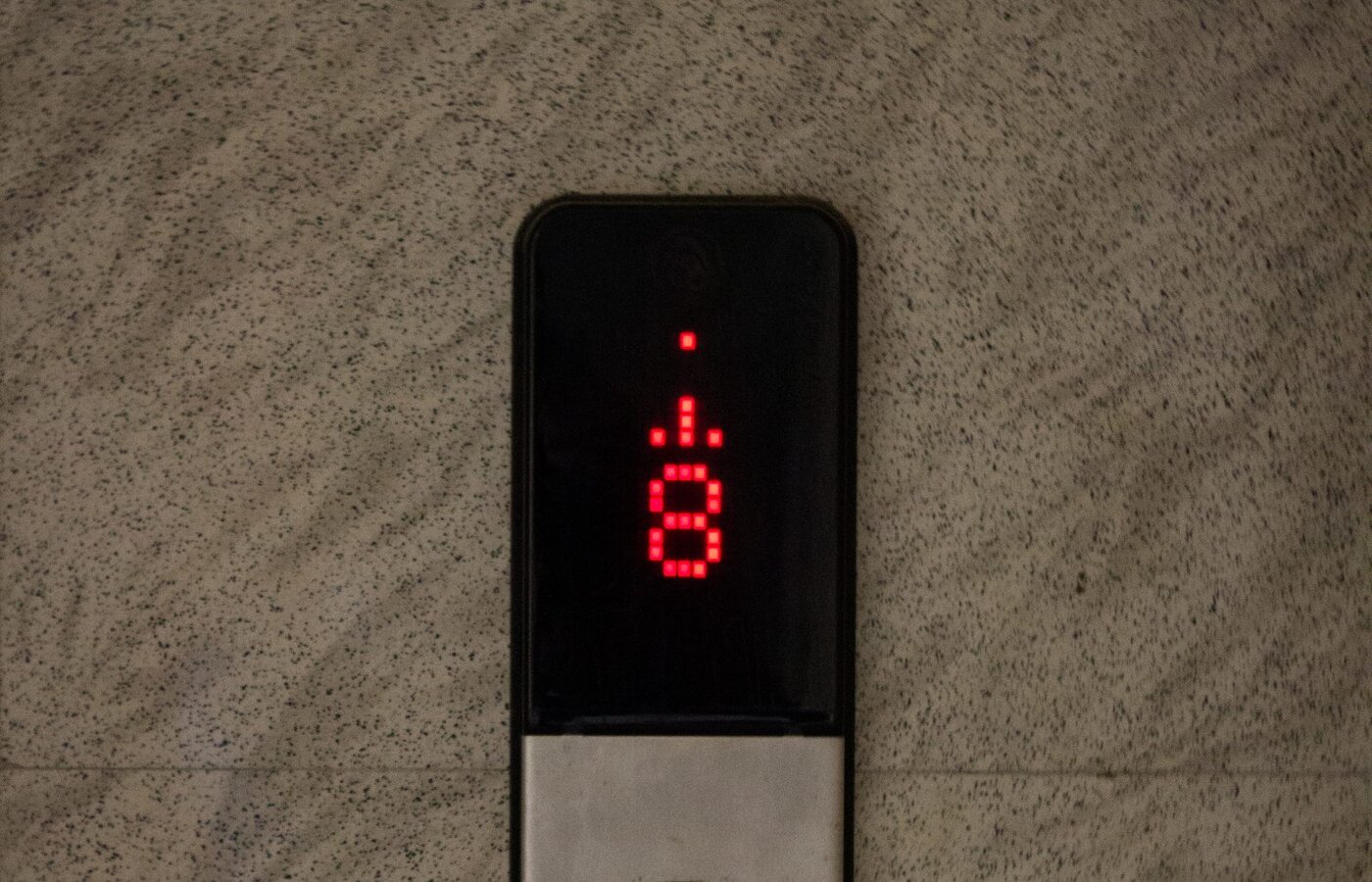 Elevator control panel in a residential tower