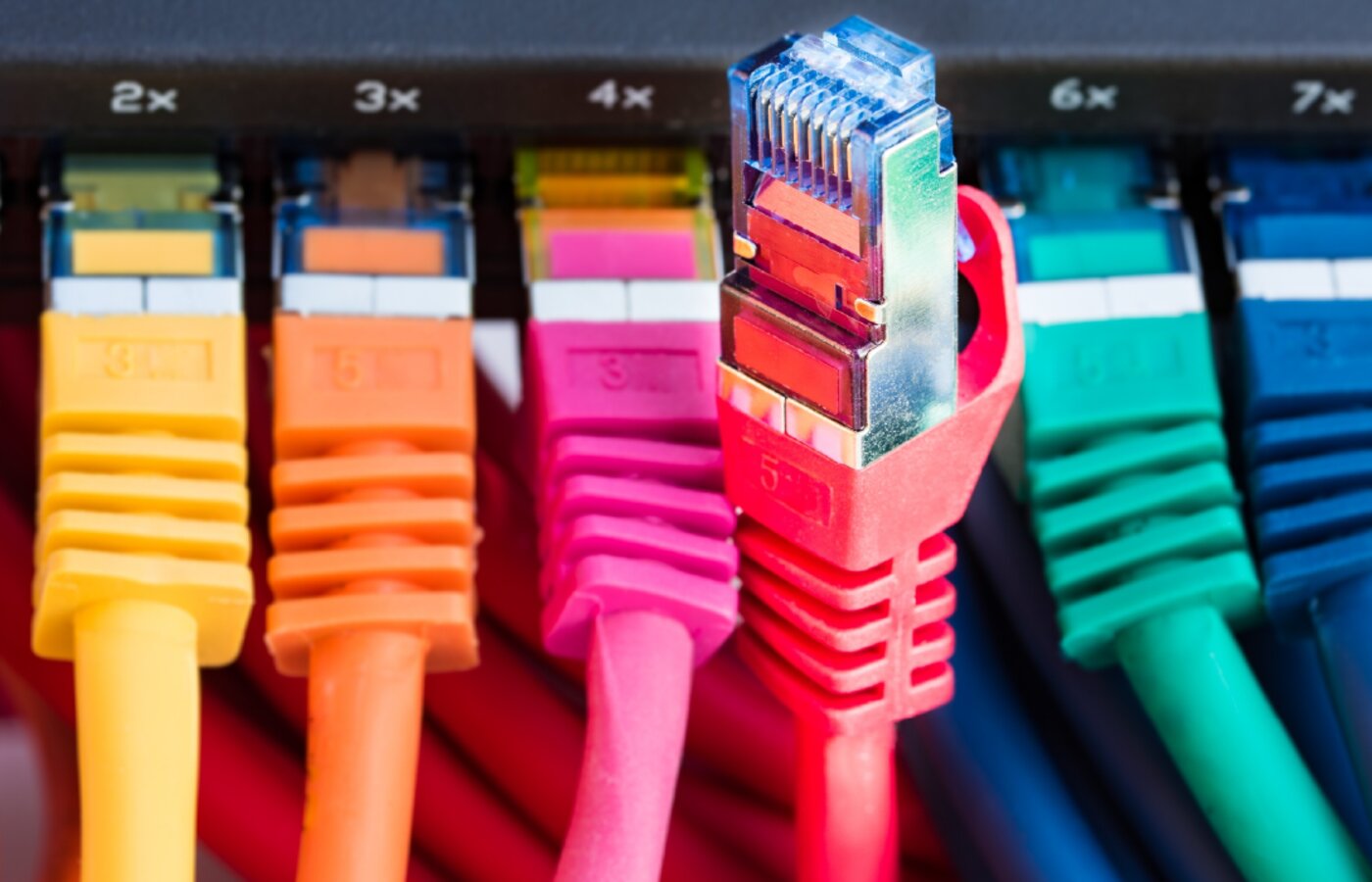 Patch cabling terminated into a network switch