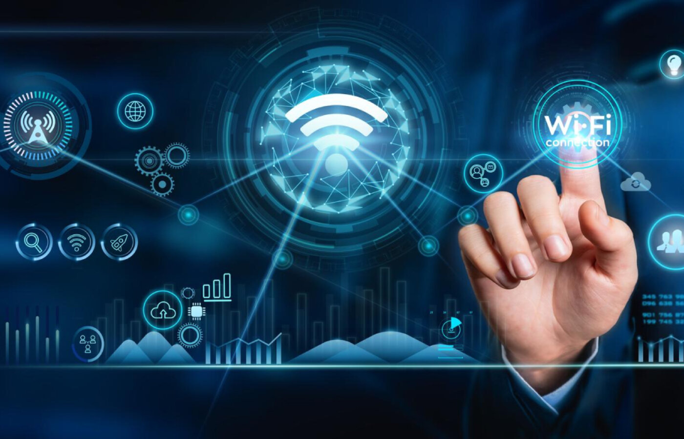 Wireless network serving a business site